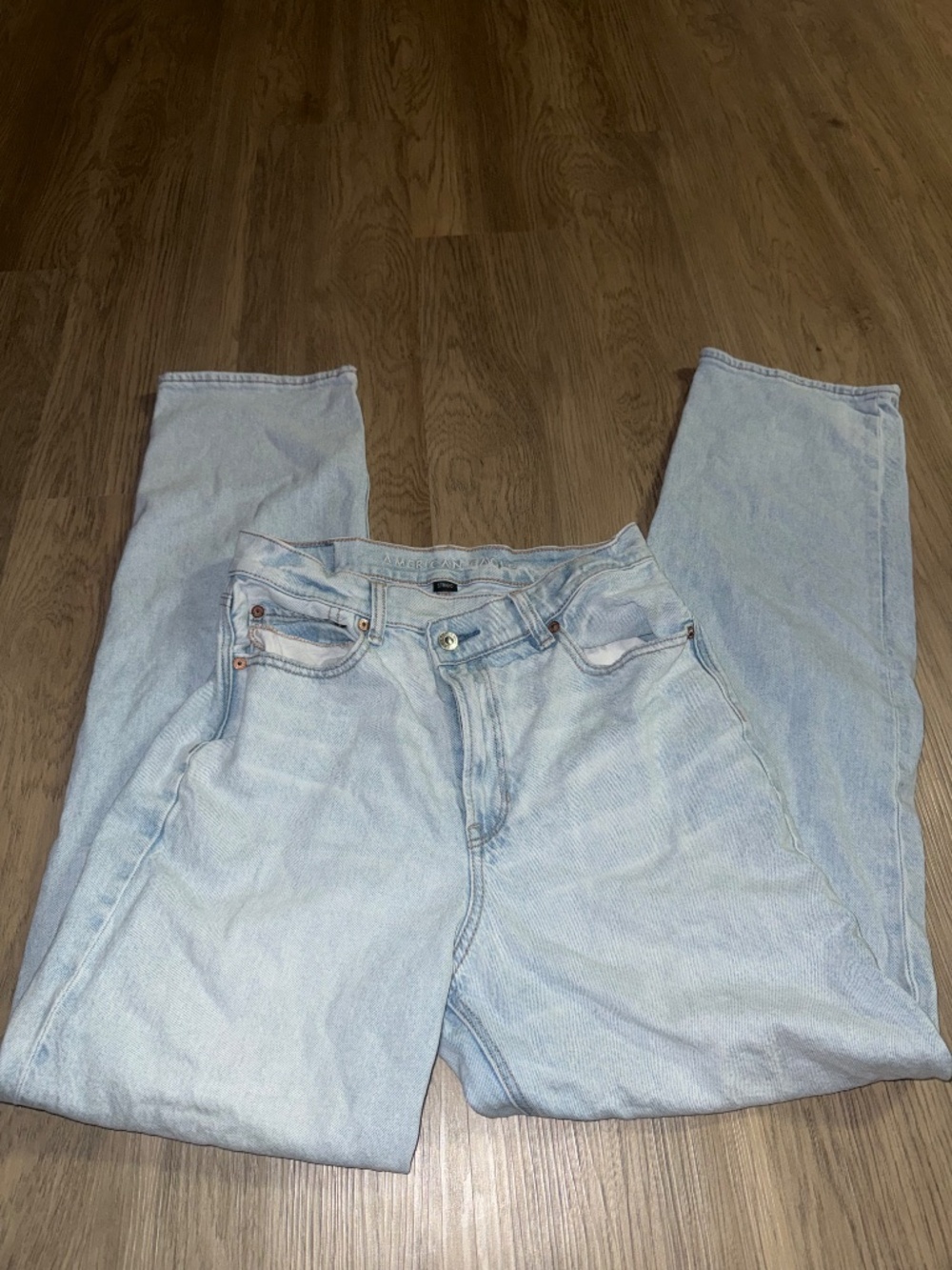 Y2K American Eagle Light Wash Baggy Jeans Skater Wide Leg 90s Vintage Vibes - Picture 5 of 10